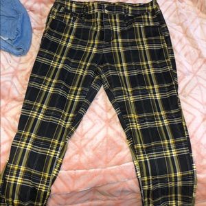 plaid pattern pants